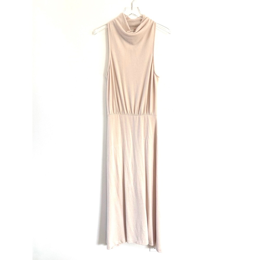 Anthropologie | High Neck Soft Fleece Cinched Waist Sleeveless Maxi Dress
